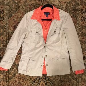 J. Jill Blue & White Striped Jacket